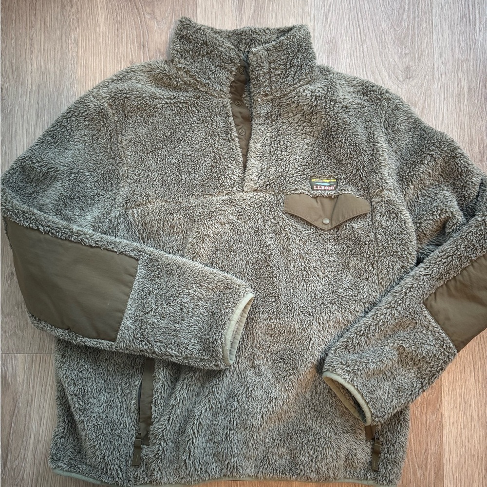 Green Fuzzy LLBean Pullover